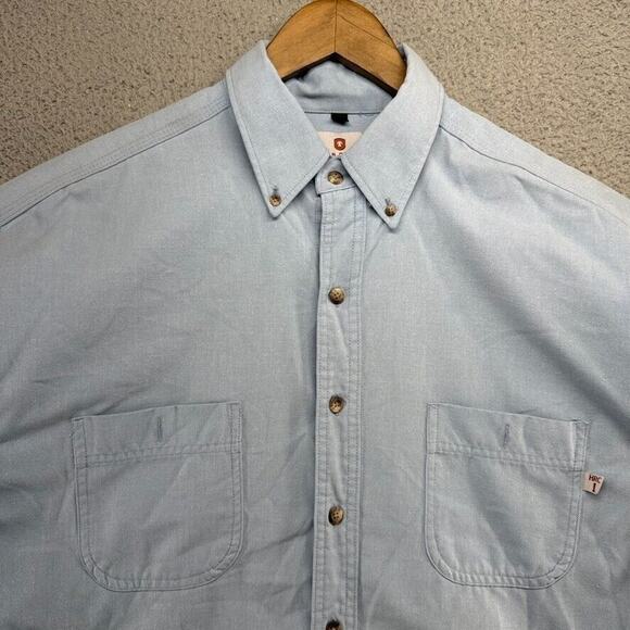 Tyndale Shirt Men's Large Blue FR Flame Resistant HRC 1 Pockets Work Workwear - Picture 1 of 13